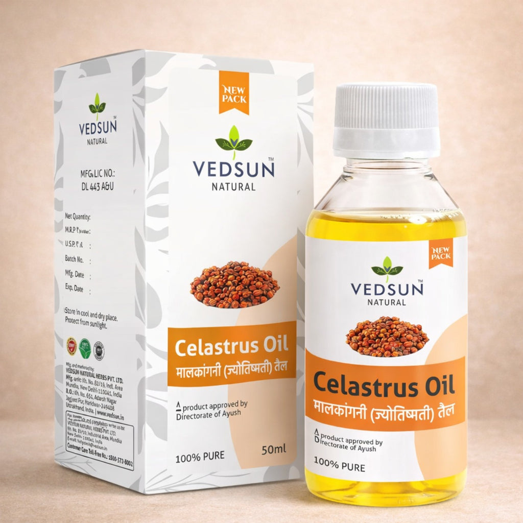 Celastrus Oil by Vedsun – 100% Pure Jyotishmati Oil for Hair Growth & Cognitive Wellness
