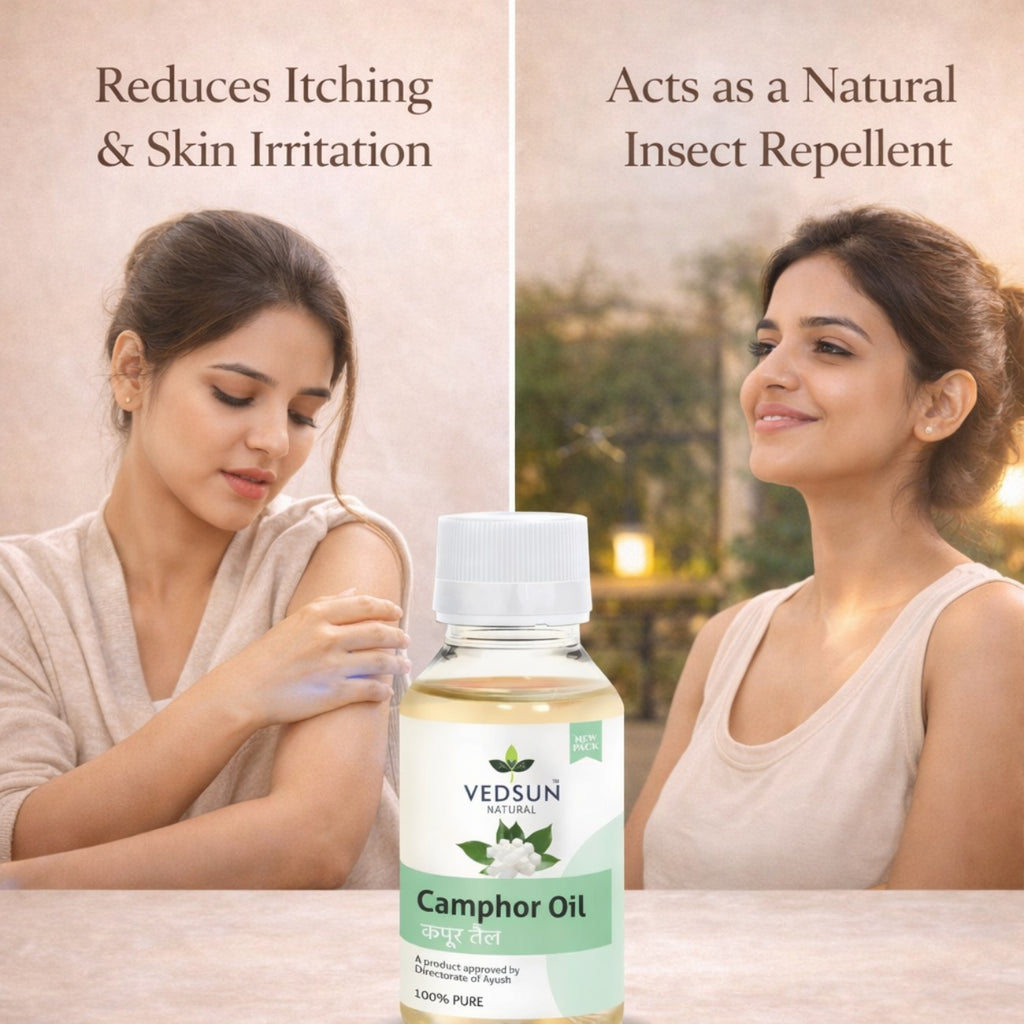 Camphor Oil by Vedsun – 100% Pure Kapoor Oil for Pain Relief, Cold & Respiratory Support