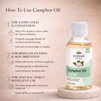 Camphor Oil by Vedsun – 100% Pure Kapoor Oil for Pain Relief, Cold & Respiratory Support