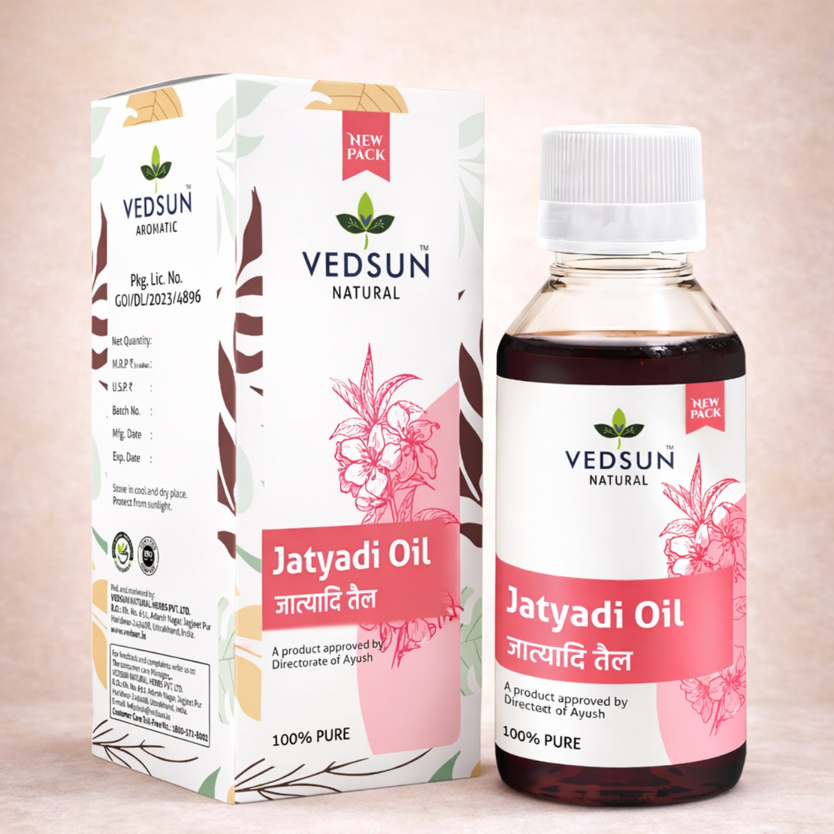 Jatyadi Oil by Vedsun – 100% Pure Ayurvedic Oil for Skin Healing & Wound Care