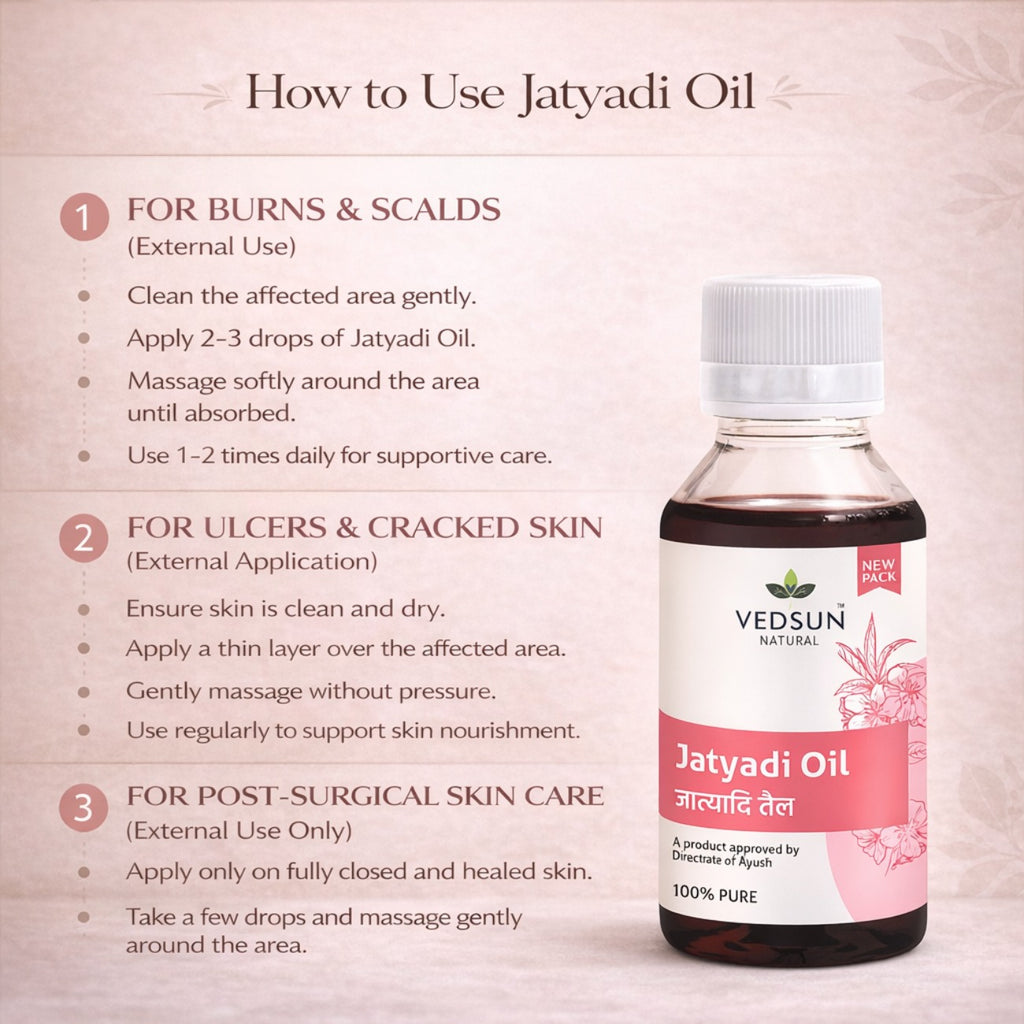 Jatyadi Oil by Vedsun – 100% Pure Ayurvedic Oil for Skin Healing & Wound Care