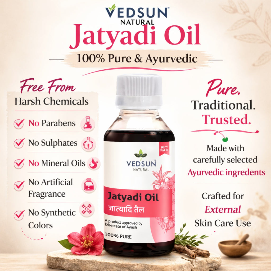 Jatyadi Oil by Vedsun – 100% Pure Ayurvedic Oil for Skin Healing & Wound Care