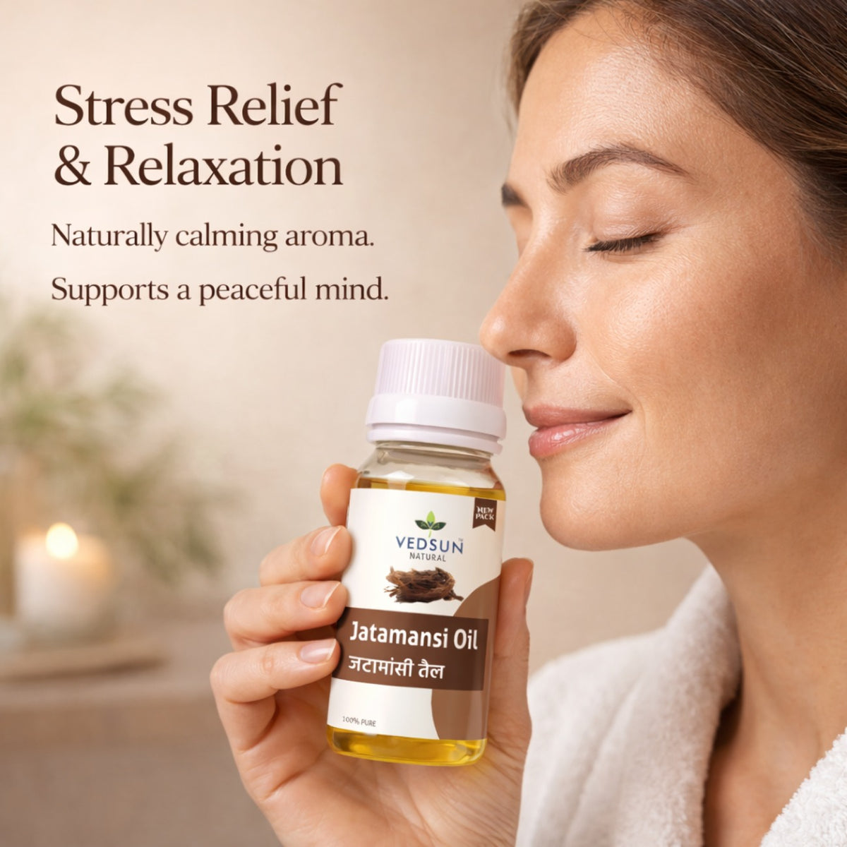 Jatamansi Oil by Vedsun – 100% Pure Spikenard Oil for Stress, Sleep & Hair Care