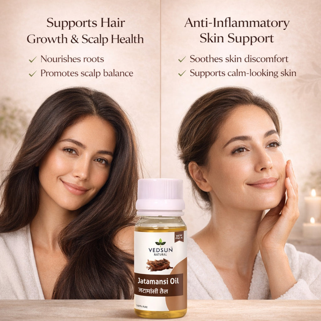 Jatamansi Oil by Vedsun – 100% Pure Spikenard Oil for Stress, Sleep & Hair Care