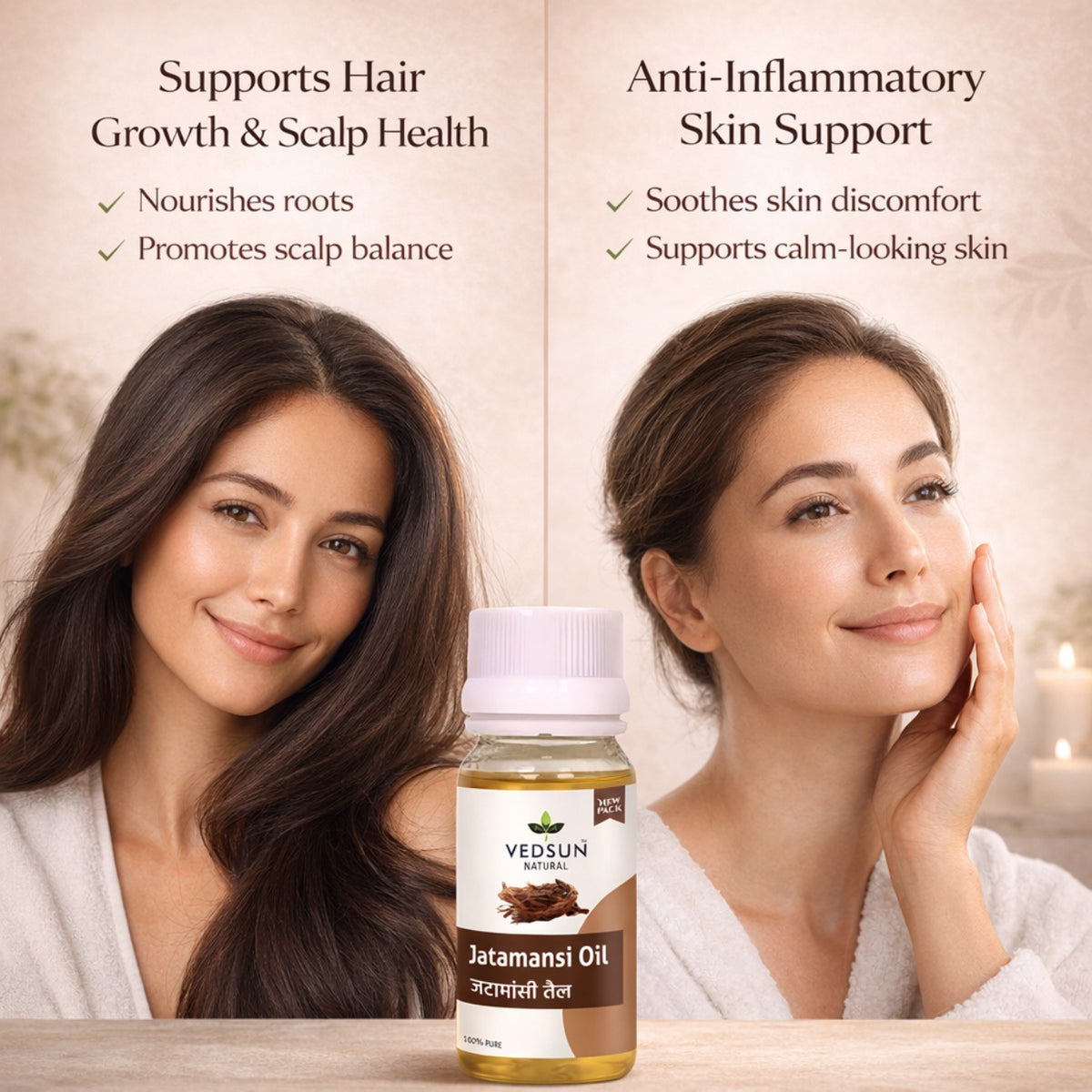 Jatamansi Oil by Vedsun – 100% Pure Spikenard Oil for Stress, Sleep & Hair Care