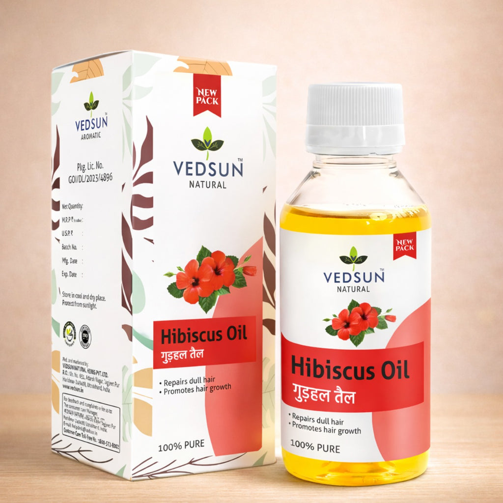 Hibiscus Oil by Vedsun – 100% Pure Hair Oil for Growth, Dandruff & Hair Strength