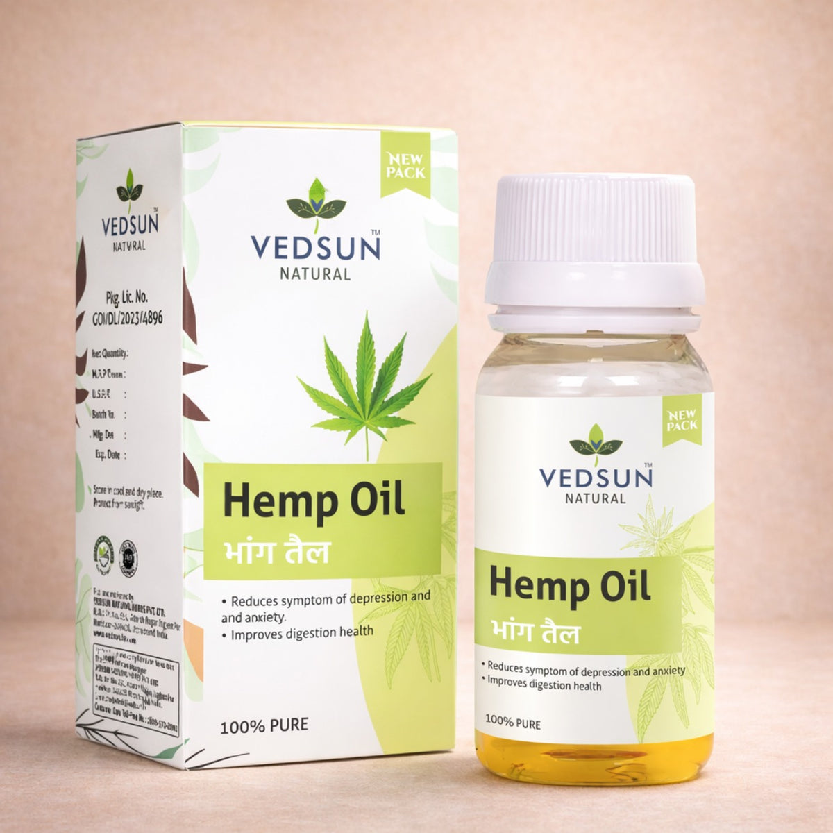 Hemp Oil by Vedsun – 100% Pure Hemp Seed Oil for Skin, Hair & Omega Wellness Support
