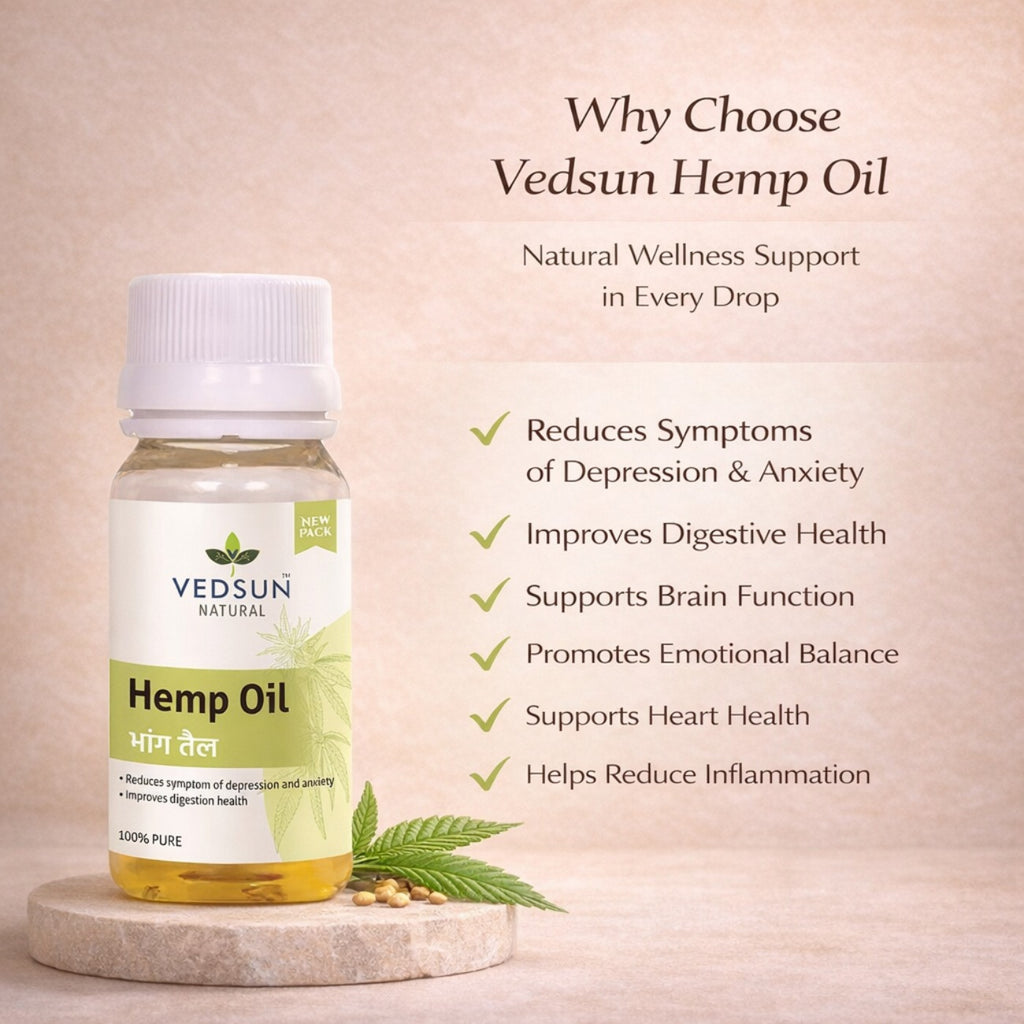 Hemp Oil by Vedsun – 100% Pure Hemp Seed Oil for Skin, Hair & Omega Wellness Support