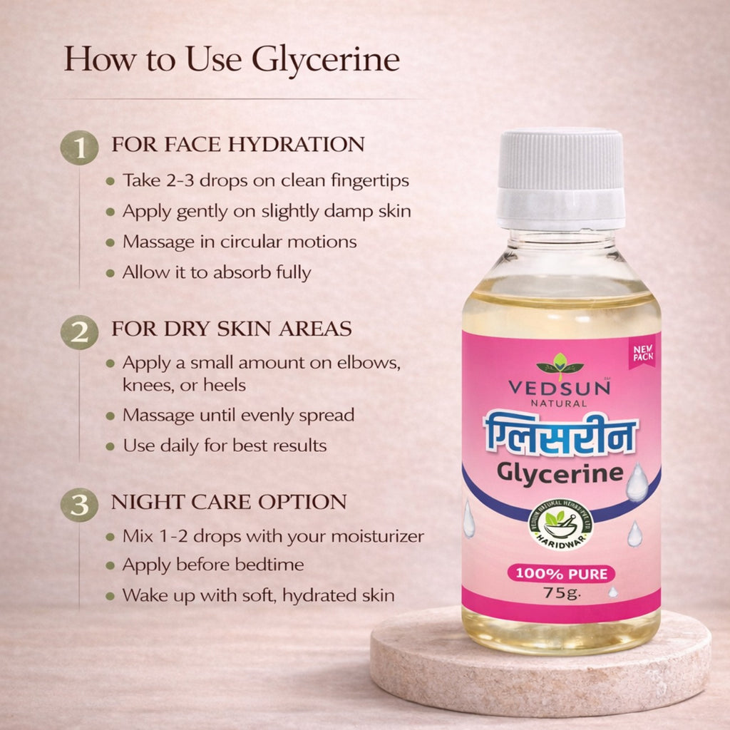 Glycerine by Vedsun – 100% Pure Vegetable Glycerin for Skin Hydration & Glow