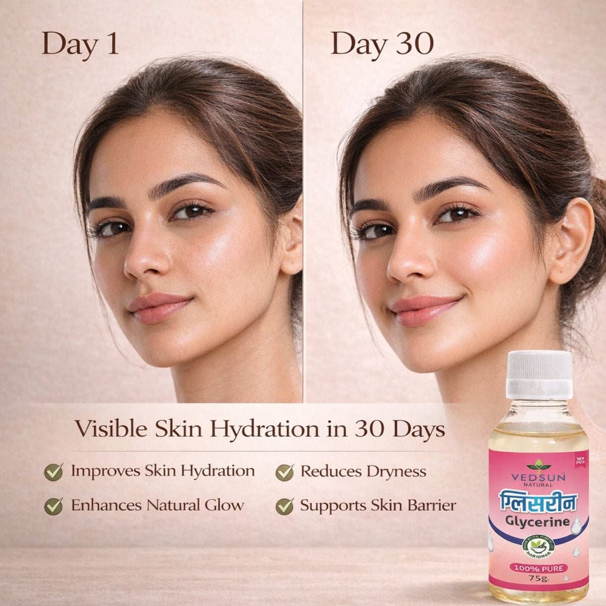 Glycerine by Vedsun – 100% Pure Vegetable Glycerin for Skin Hydration & Glow
