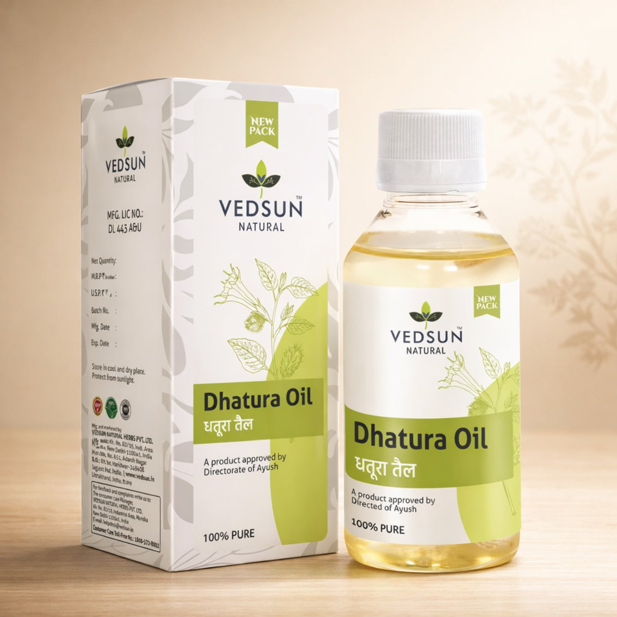 Dhatura Oil by Vedsun – 100% Pure Ayurvedic Oil for Joint Support & Pain Relief Massage