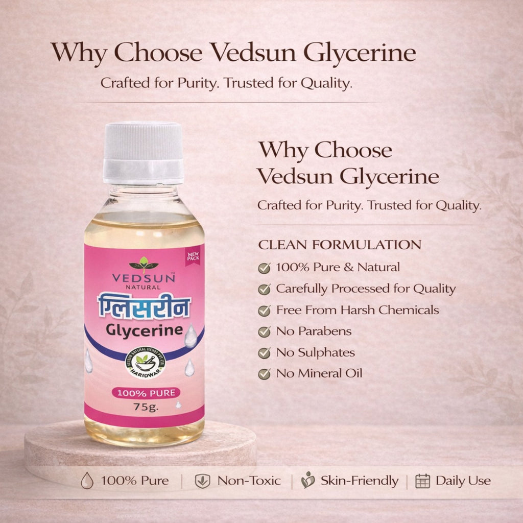 Glycerine by Vedsun – 100% Pure Vegetable Glycerin for Skin Hydration & Glow