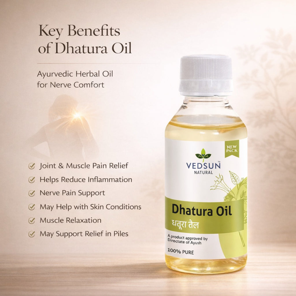 Dhatura Oil by Vedsun – 100% Pure Ayurvedic Oil for Joint Support & Pain Relief Massage
