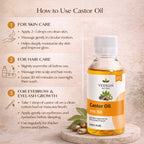 Castor Oil by Vedsun – 100% Pure Cold Pressed Oil for Hair Growth & Skin Nourishment