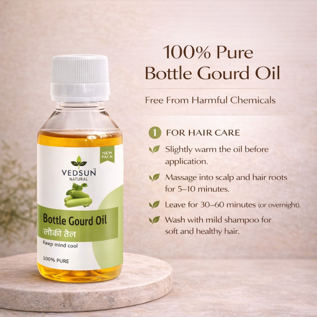 Bottle Gourd Oil by Vedsun – 100% Pure Lauki Oil for Hair Growth & Scalp Health