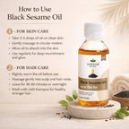Black Sesame Oil – Natural Cold Pressed Black Til Oil for Abhyanga, Joint Care & Body Massage