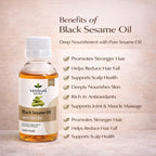 Black Sesame Oil – Natural Cold Pressed Black Til Oil for Abhyanga, Joint Care & Body Massage