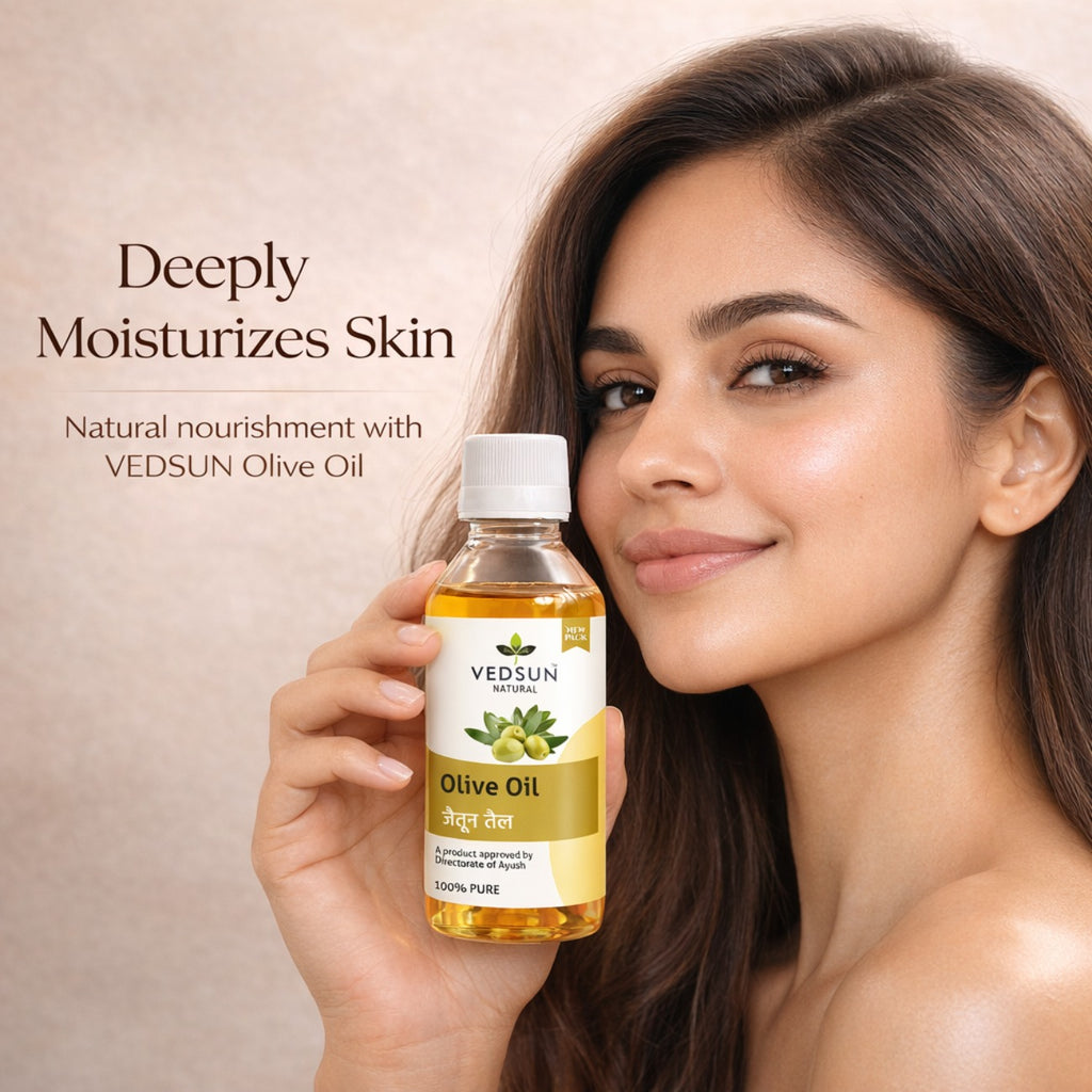Olive Oil by Vedsun – 100% Pure Extra Virgin Oil for Cooking, Hair & Skin Care