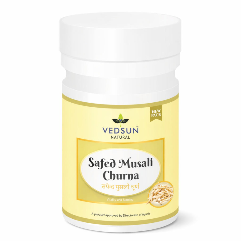 Safed Musli Churna by Vedsun – 100% Pure Powder for Stamina, Strength & Wellness