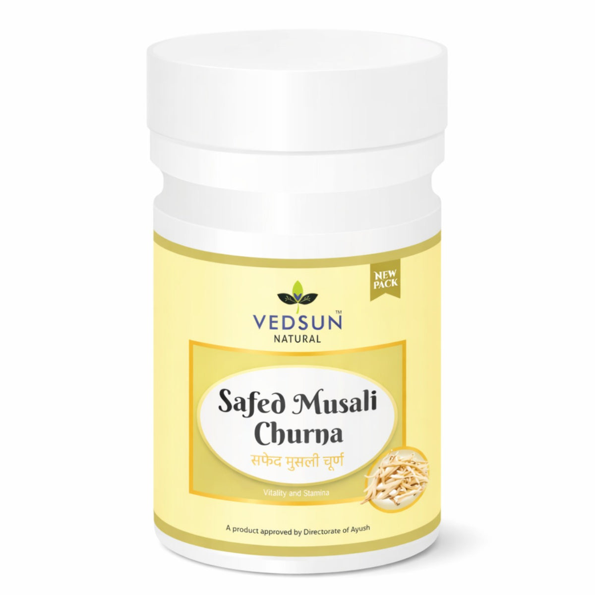 Safed Musli Churna by Vedsun – 100% Pure Powder for Stamina, Strength & Wellness