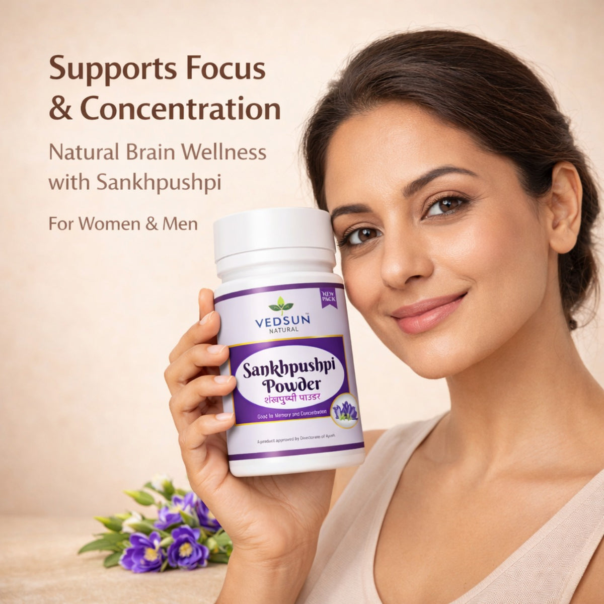 Shankhpushpi Powder by Vedsun – 100% Pure Churna for Memory, Mind Calm & Focus