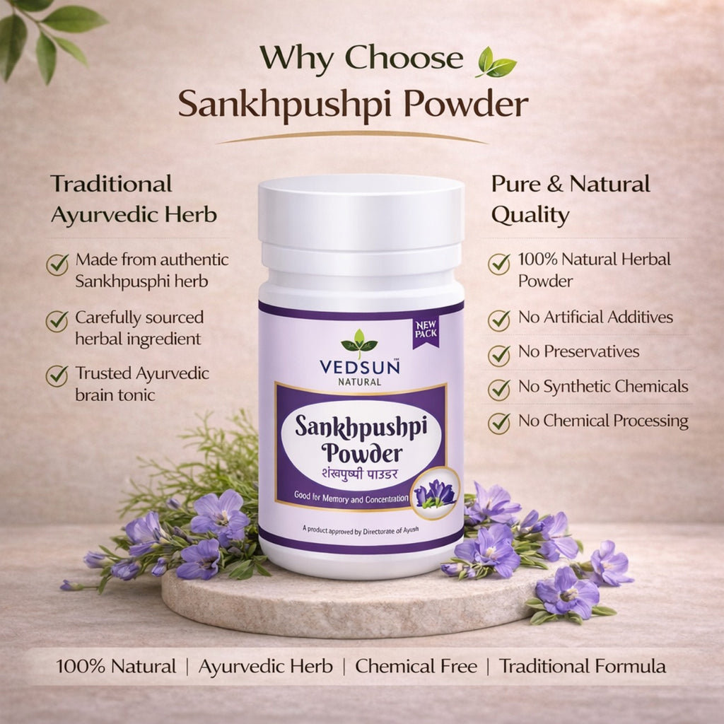 Shankhpushpi Powder by Vedsun – 100% Pure Churna for Memory, Mind Calm & Focus