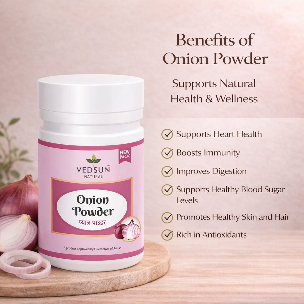 Onion Powder by Vedsun – 100% Pure Natural Hair Growth & Hair Fall Control Powder