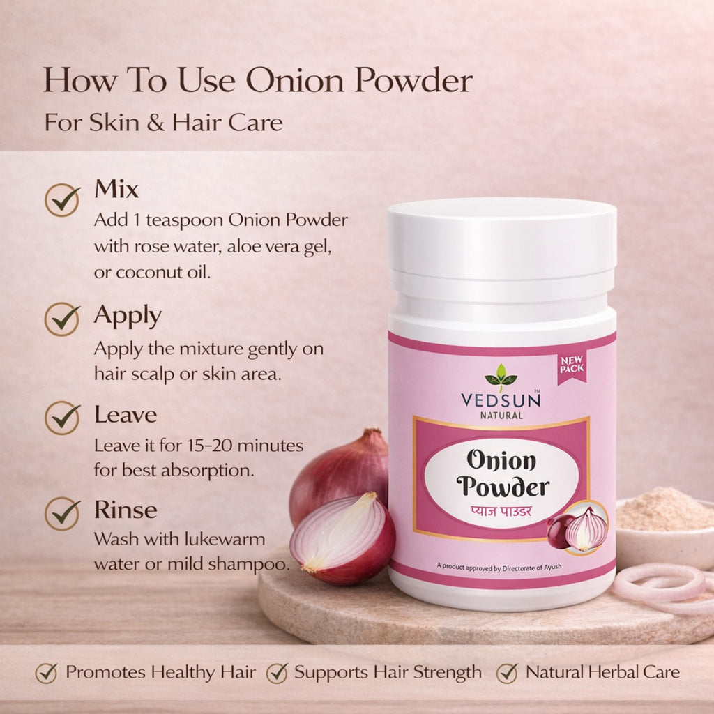 Onion Powder by Vedsun – 100% Pure Natural Hair Growth & Hair Fall Control Powder