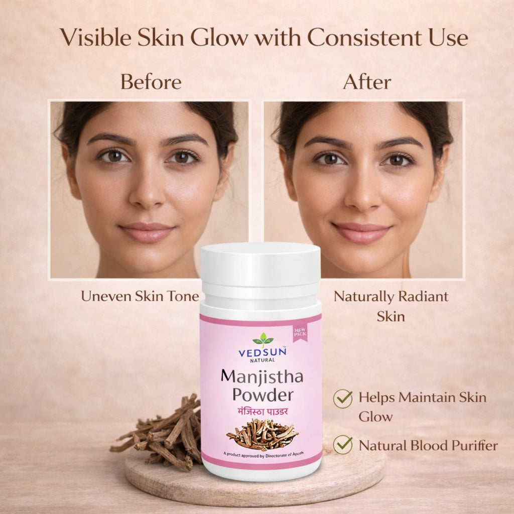 Manjistha Powder by Vedsun – 100% Pure Ayurvedic Churna for Skin Brightening & Detox