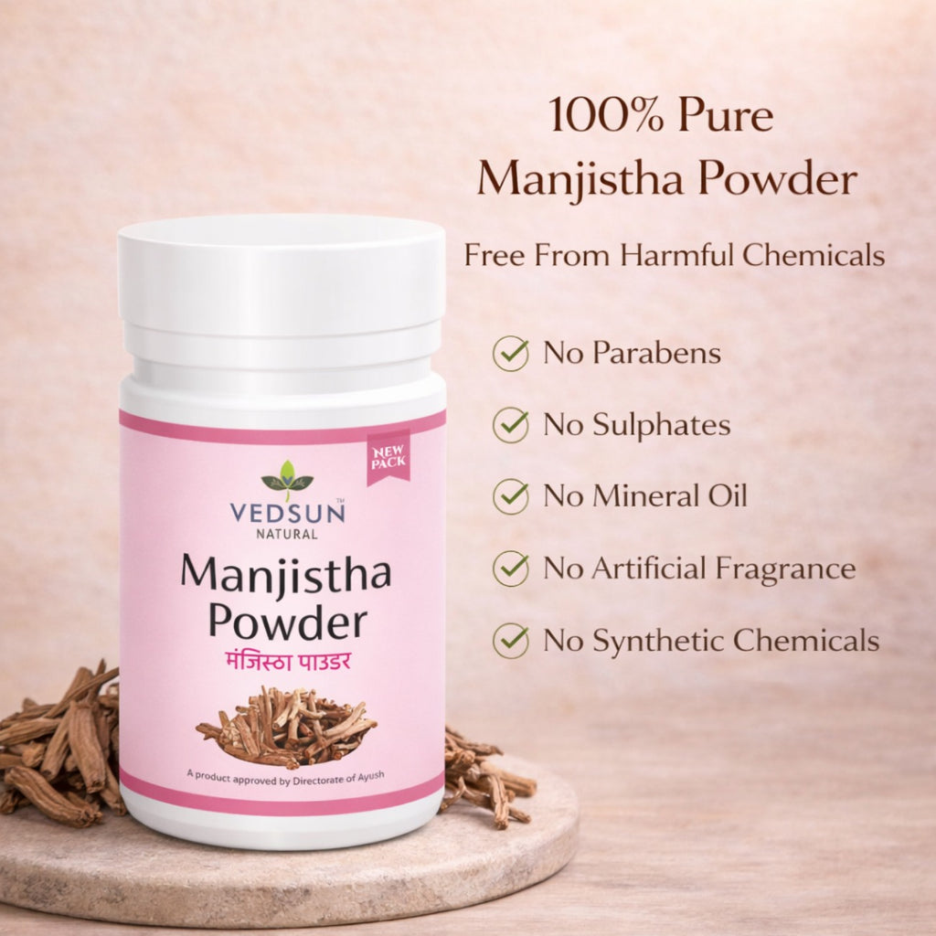 Manjistha Powder by Vedsun – 100% Pure Ayurvedic Churna for Skin Brightening & Detox