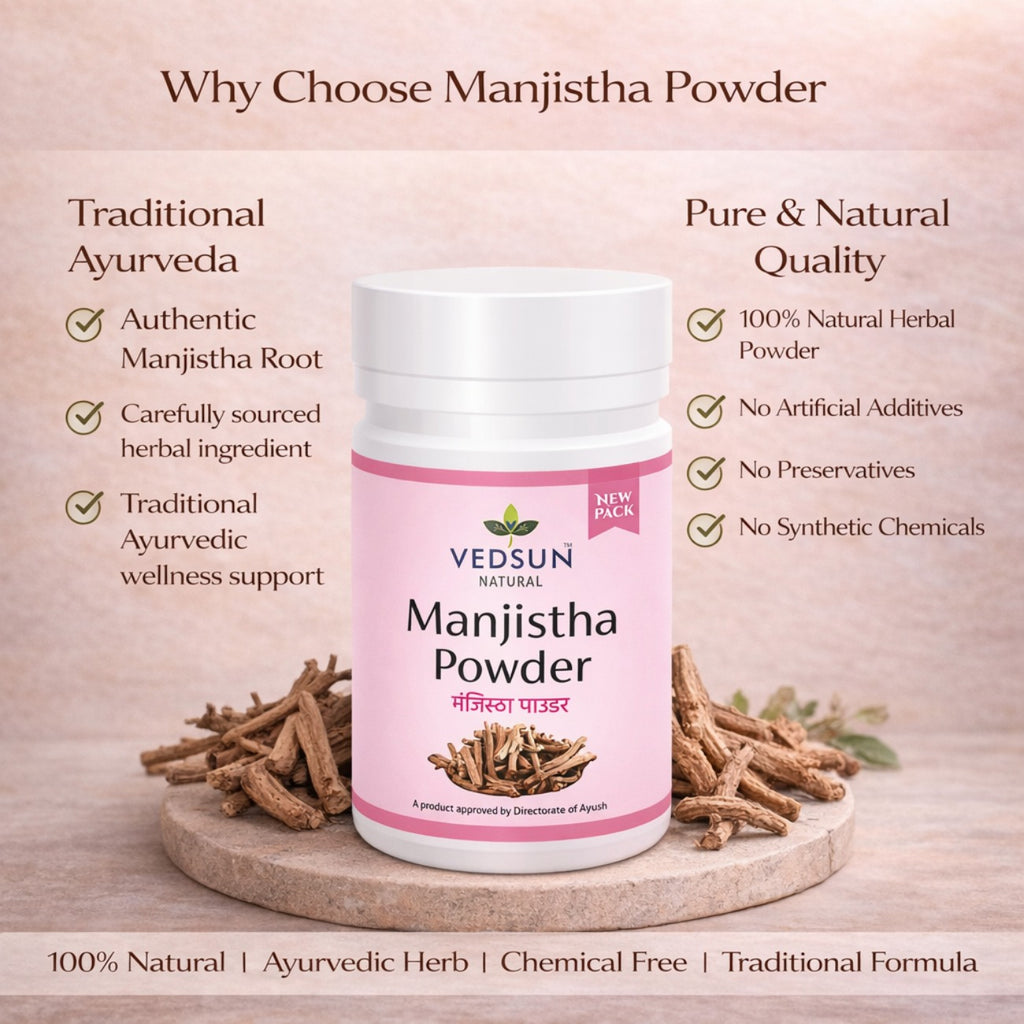 Manjistha Powder by Vedsun – 100% Pure Ayurvedic Churna for Skin Brightening & Detox