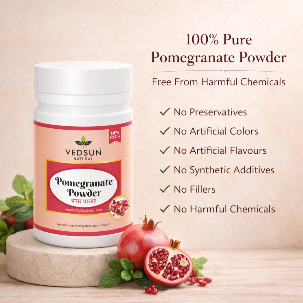 Pomegranate Powder by Vedsun – 100% Pure Anar Powder for Skin Glow & Anti-Aging Care