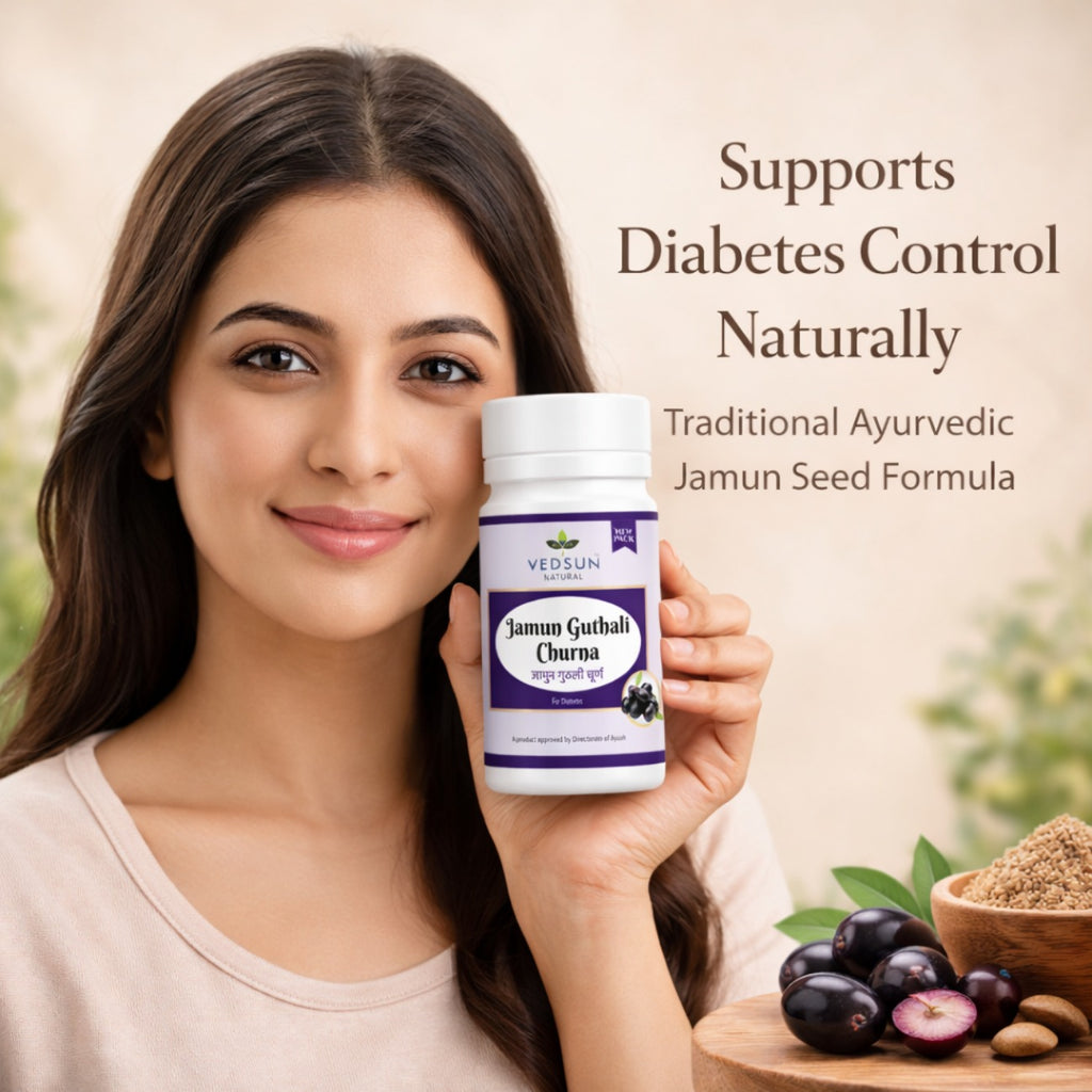 Jamun Guthli Churna by Vedsun – 100% Pure Seed Powder for Metabolic & Digestive Support