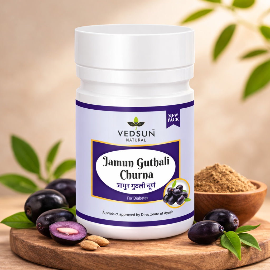 Jamun Guthli Churna by Vedsun – 100% Pure Seed Powder for Metabolic & Digestive Support
