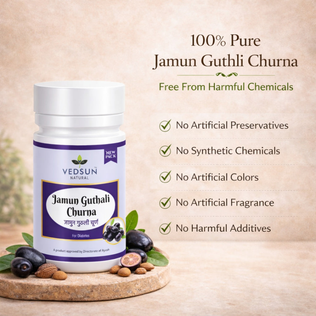 Jamun Guthli Churna by Vedsun – 100% Pure Seed Powder for Metabolic & Digestive Support