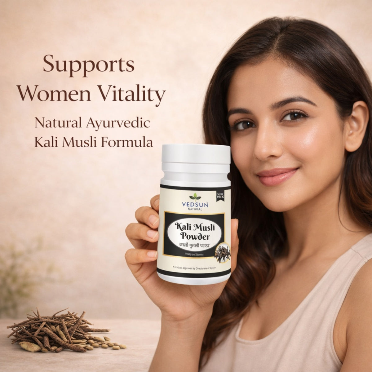 Kali Musli Churna by Vedsun – 100% Pure Black Musli Powder for Stamina & Energy Support