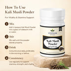 Kali Musli Churna by Vedsun – 100% Pure Black Musli Powder for Stamina & Energy Support