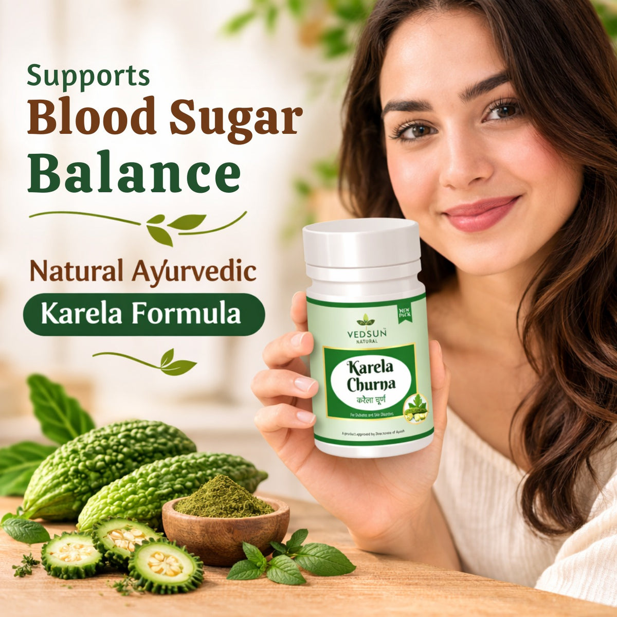 Karela Churna by Vedsun – 100% Pure Bitter Gourd Powder for Metabolic & Digestive Health