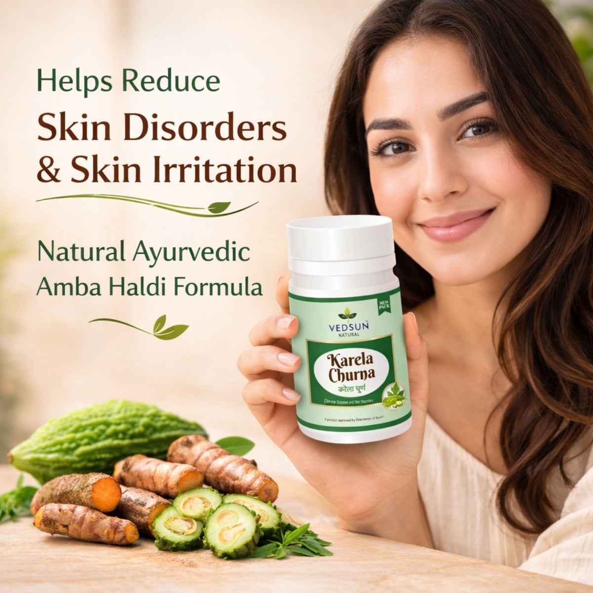 Karela Churna by Vedsun – 100% Pure Bitter Gourd Powder for Metabolic & Digestive Health