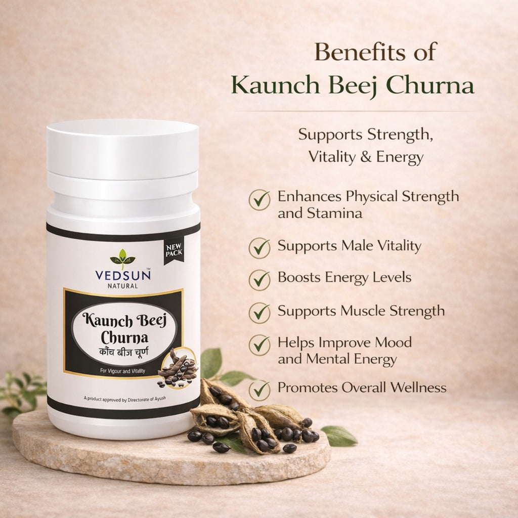 Kaunch Beej Churna by Vedsun – 100% Pure Mucuna Pruriens Powder for Stamina & Vitality