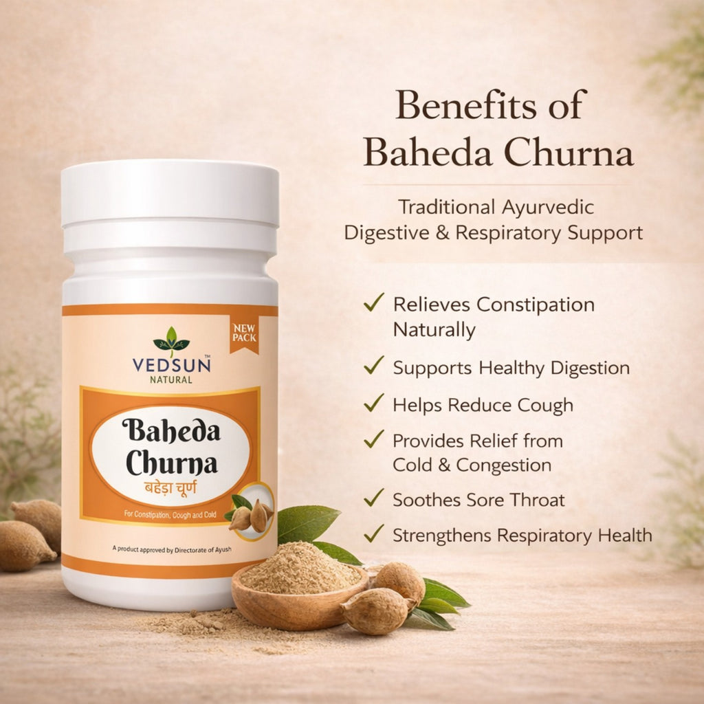 Baheda Churna 100gm by Vedsun – 100% Pure Bibhitaki Powder for Gut Health & Detox Support