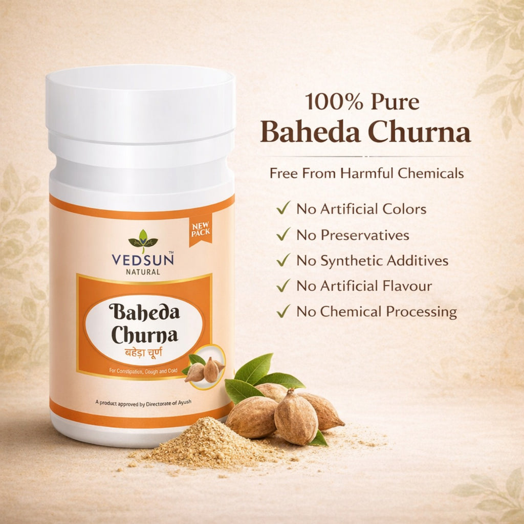 Baheda Churna 100gm by Vedsun – 100% Pure Bibhitaki Powder for Gut Health & Detox Support