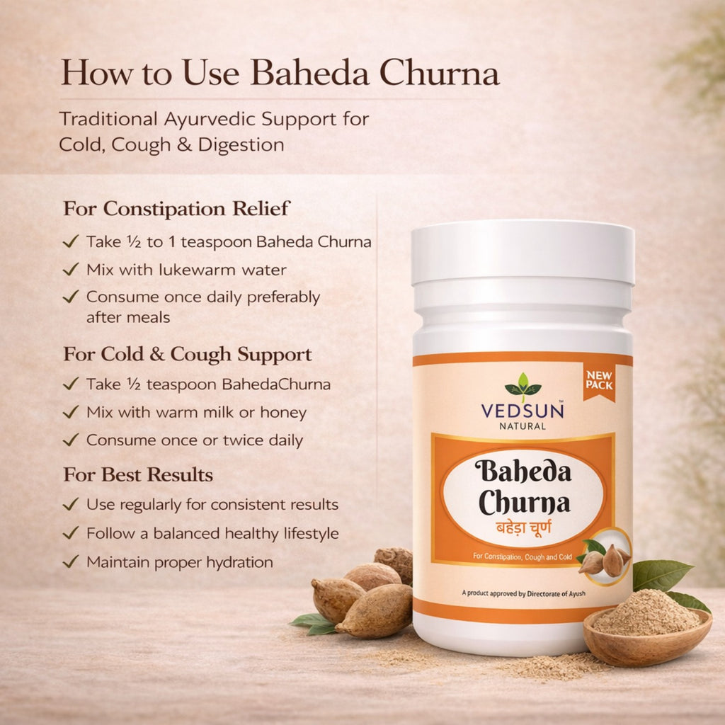 Baheda Churna 100gm by Vedsun – 100% Pure Bibhitaki Powder for Gut Health & Detox Support