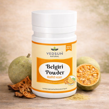 Belgiri Powder 100gm by Vedsun – 100% Pure Bilva (Bael) Powder for Gut Health & Detox Care