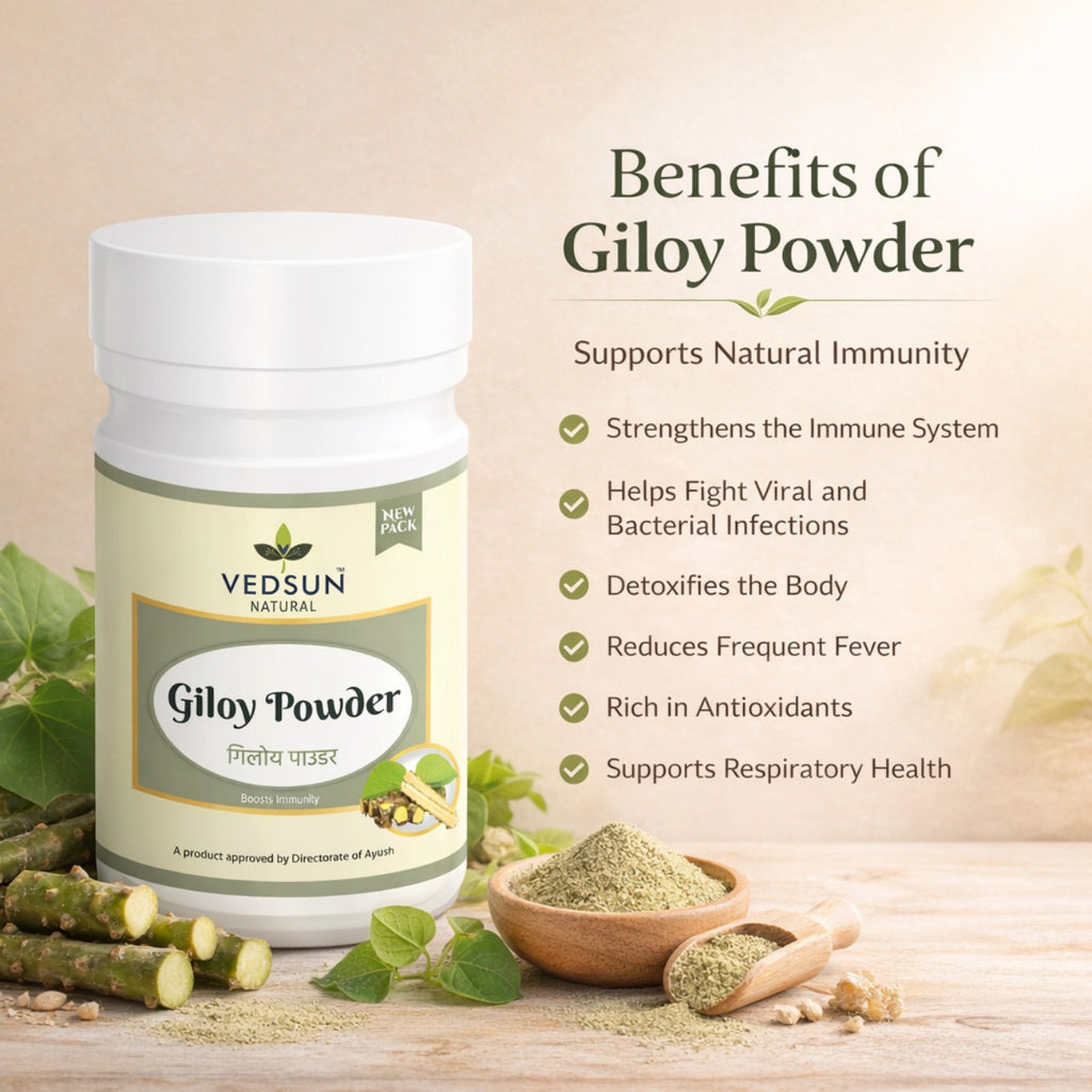 Giloy Powder by Vedsun – 100% Pure Guduchi Powder for Immunity & Detox Support