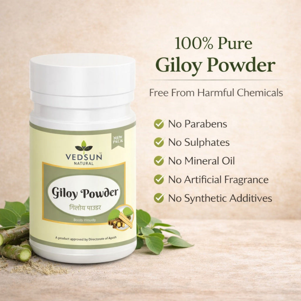 Giloy Powder by Vedsun – 100% Pure Guduchi Powder for Immunity & Detox Support