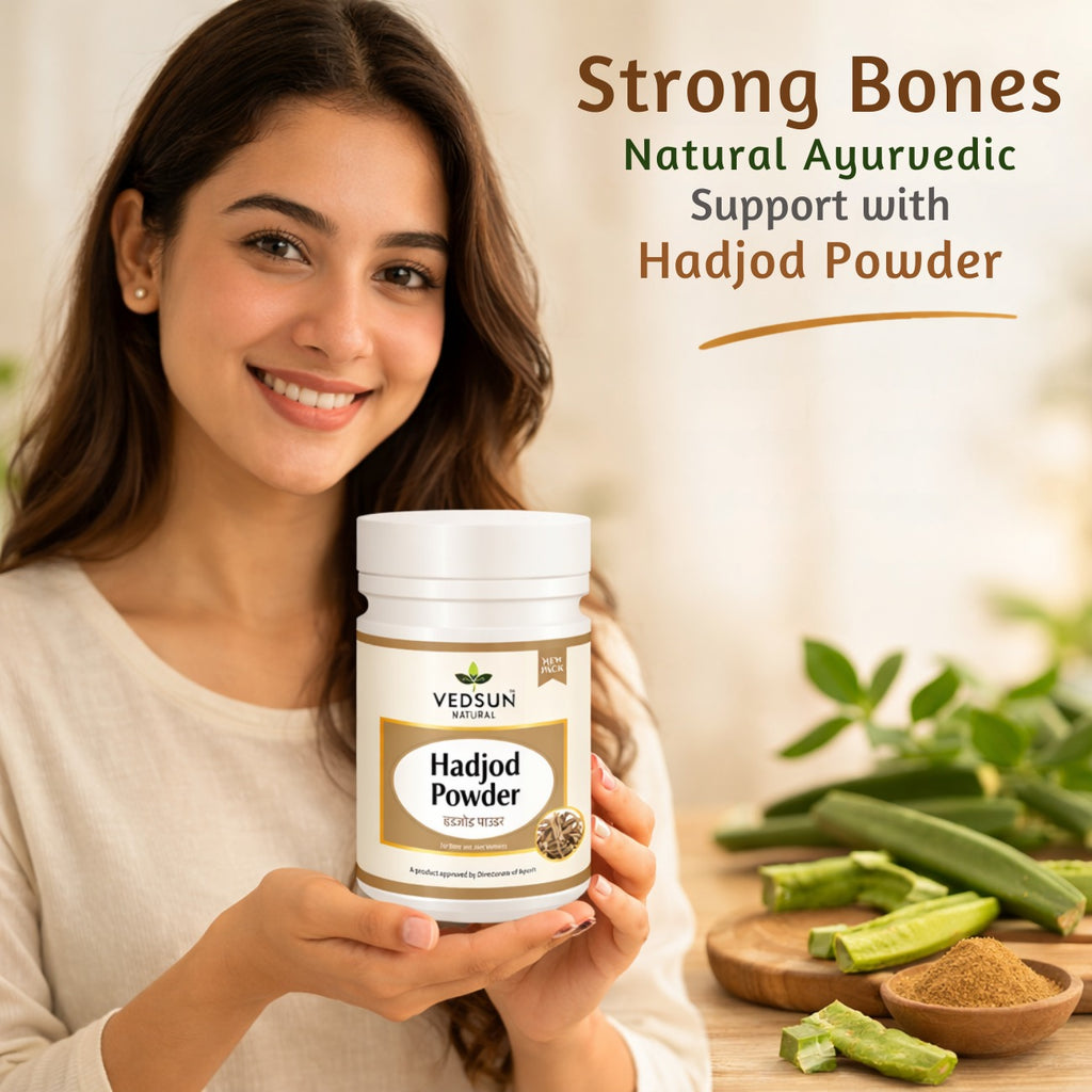 Hadjod Powder by Vedsun – 100% Pure Cissus Quadrangularis Powder for Bone Health & Strength Support