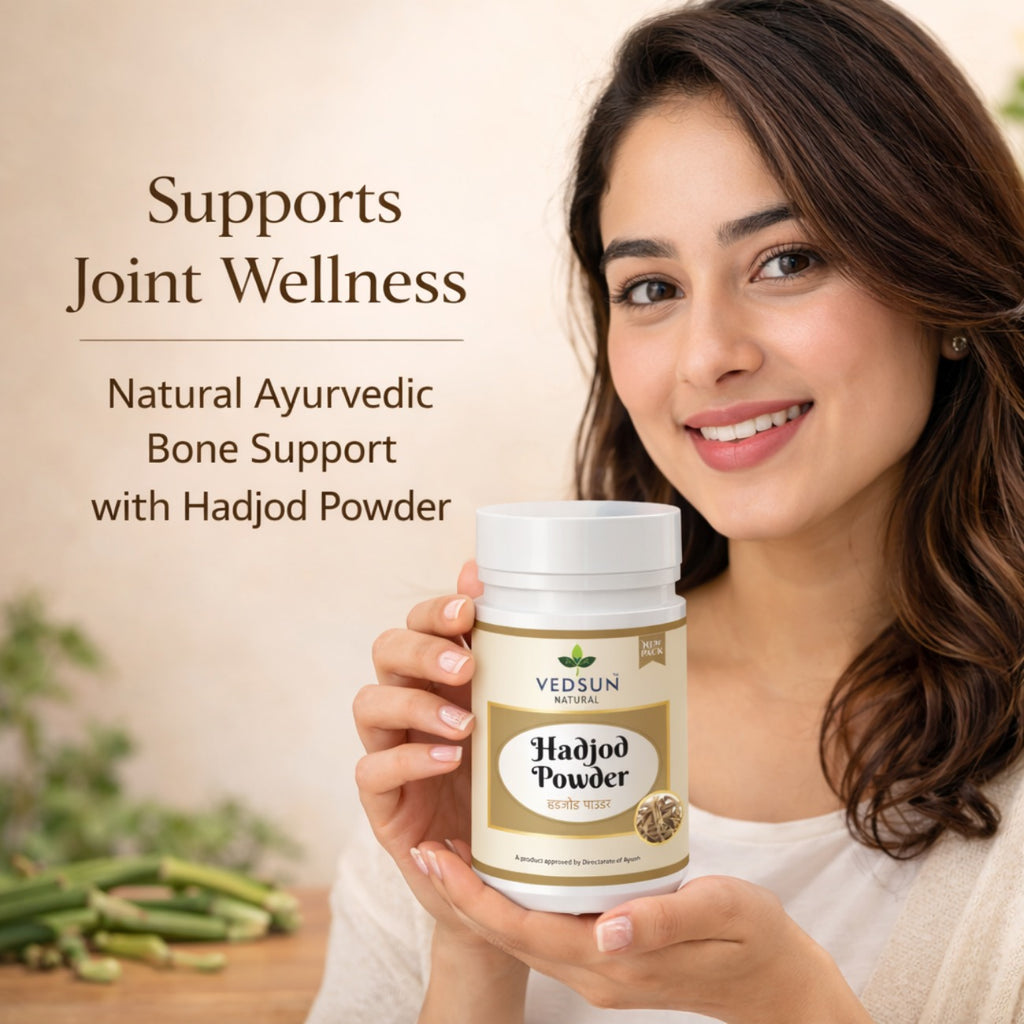 Hadjod Powder by Vedsun – 100% Pure Cissus Quadrangularis Powder for Bone Health & Strength Support