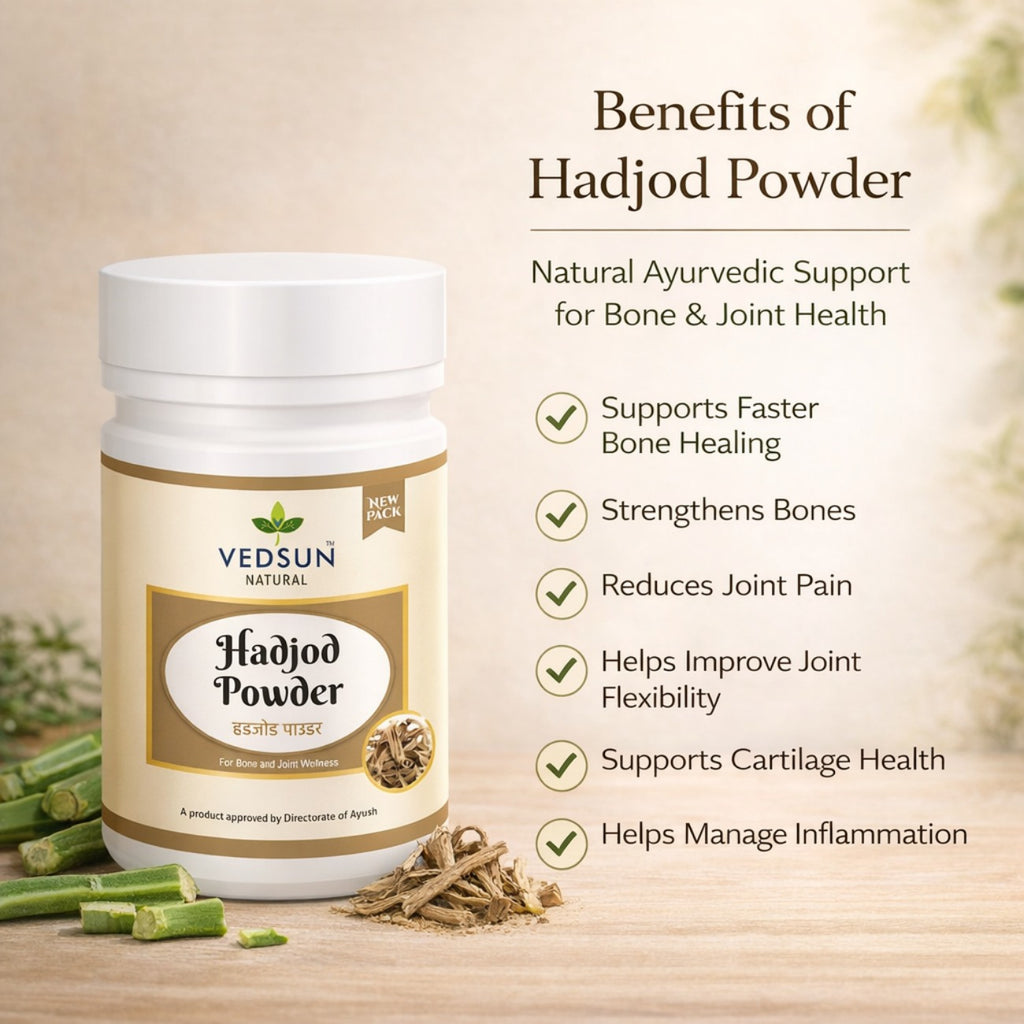 Hadjod Powder by Vedsun – 100% Pure Cissus Quadrangularis Powder for Bone Health & Strength Support