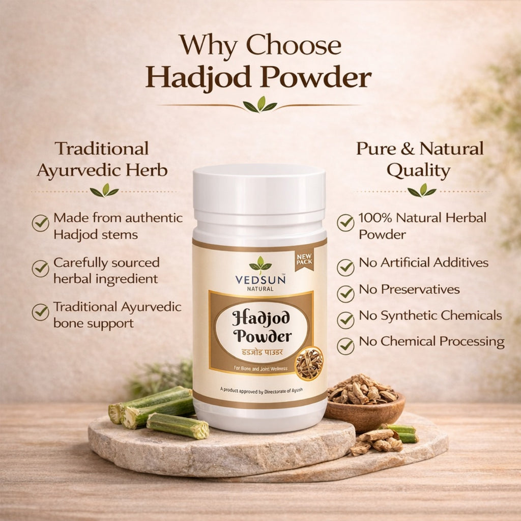 Hadjod Powder by Vedsun – 100% Pure Cissus Quadrangularis Powder for Bone Health & Strength Support